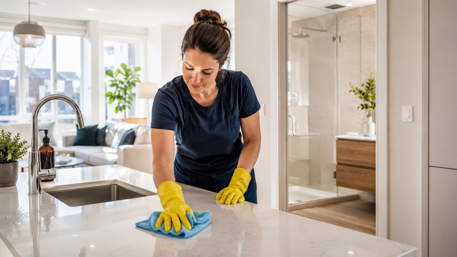 Grand ménage résidentiel : nettoyage en profondeur de la cuisine et des surfaces