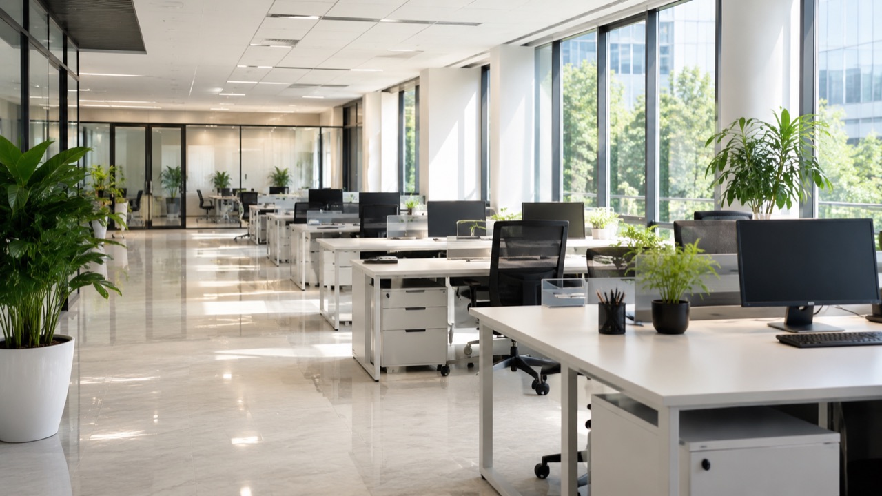 Bureaux propres après nettoyage à Genève